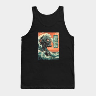 Mechadroid and the great wave Tank Top